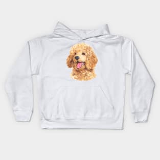 Apricot Toy Poodle Watercolor Art Kids Hoodie